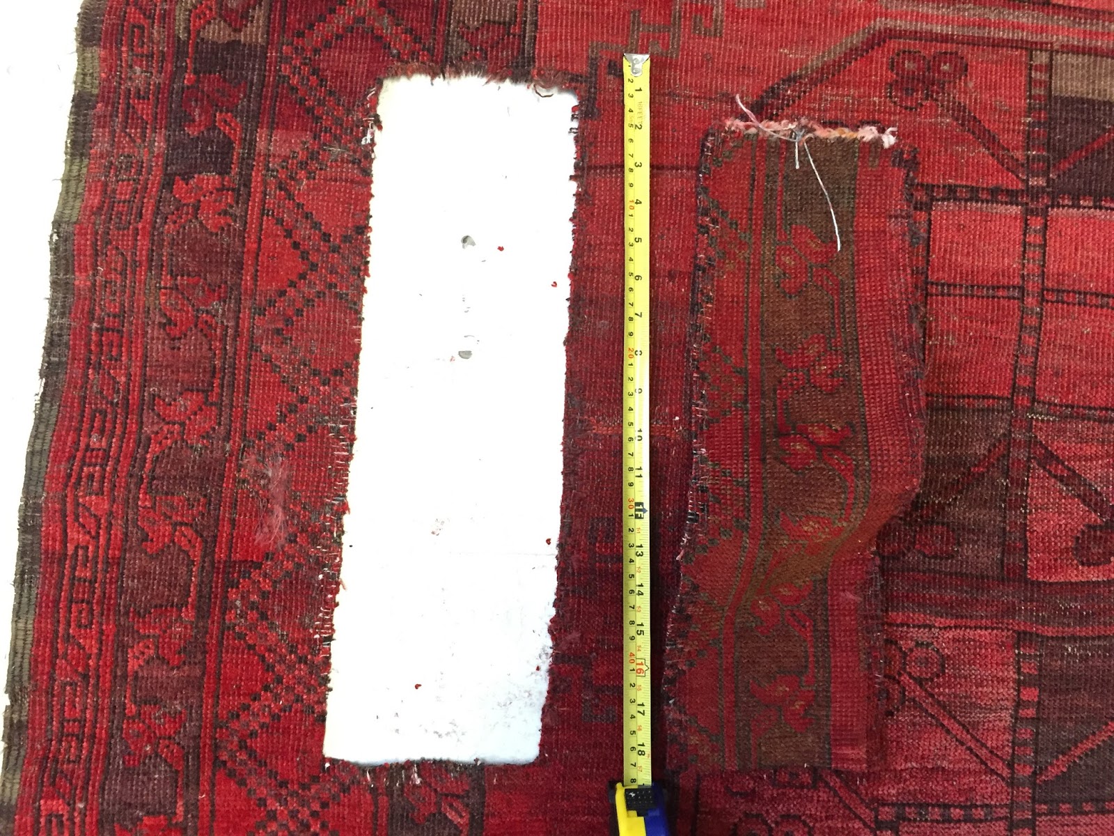 Kosker Traditional Rug Repair Undoing an old Repair Afghan Rug