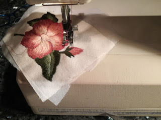 Machine sewing Hand embroidered flower knitted cardigan Craftrebella
