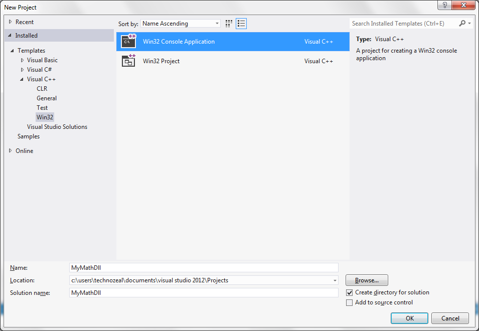 Create C Program With Dynamic Link Library Dll Using Visual Studio 12 Implicit Link