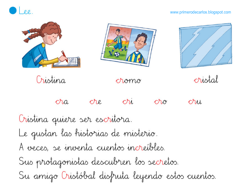 Primeros Luis Palacios: Lectura interactiva del grupo consonántico cr