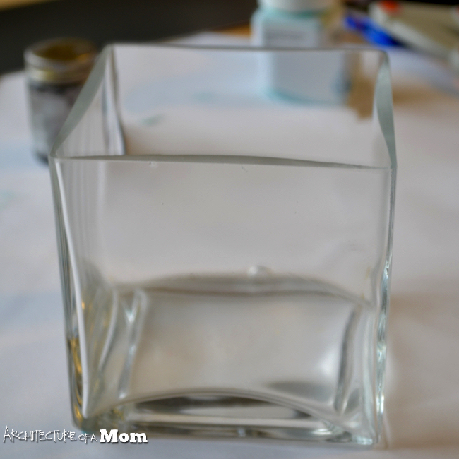 Silhouette Cameo, gilded, gilded etched glass, permanent, Silhouette tutorial, square glass vase