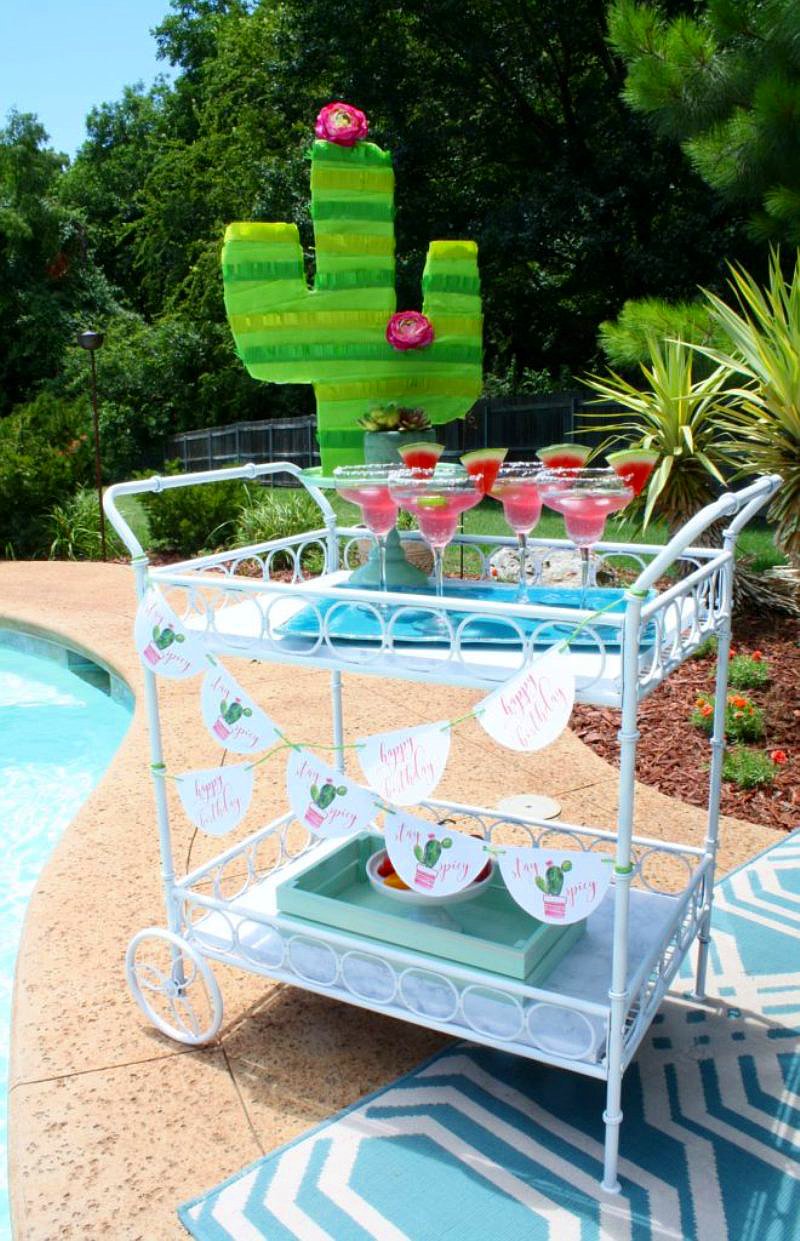 Cactus themed pool party ideas via BirdsParty.com @birdsparty