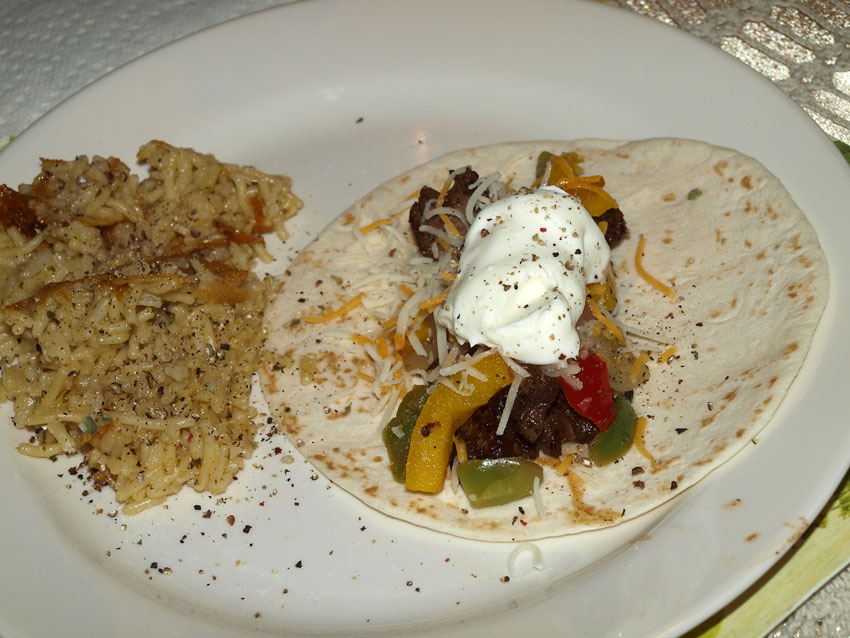 Pellet Smoker Cooking Beef Fajitas w/Creme Fraiche and some Rice