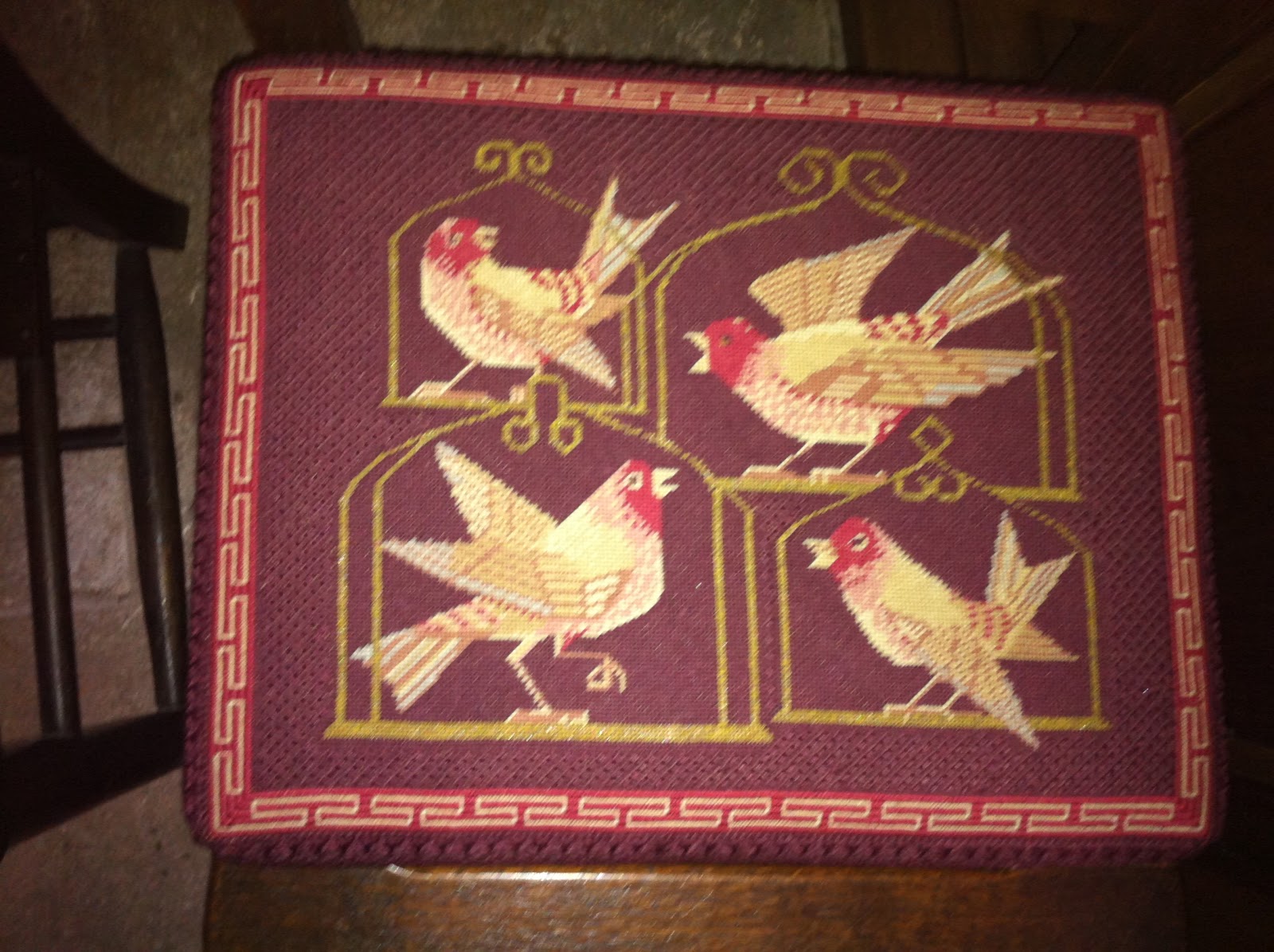 Rocky Mountain Stitcher 12 Days of Christmas Needlework chair pads at