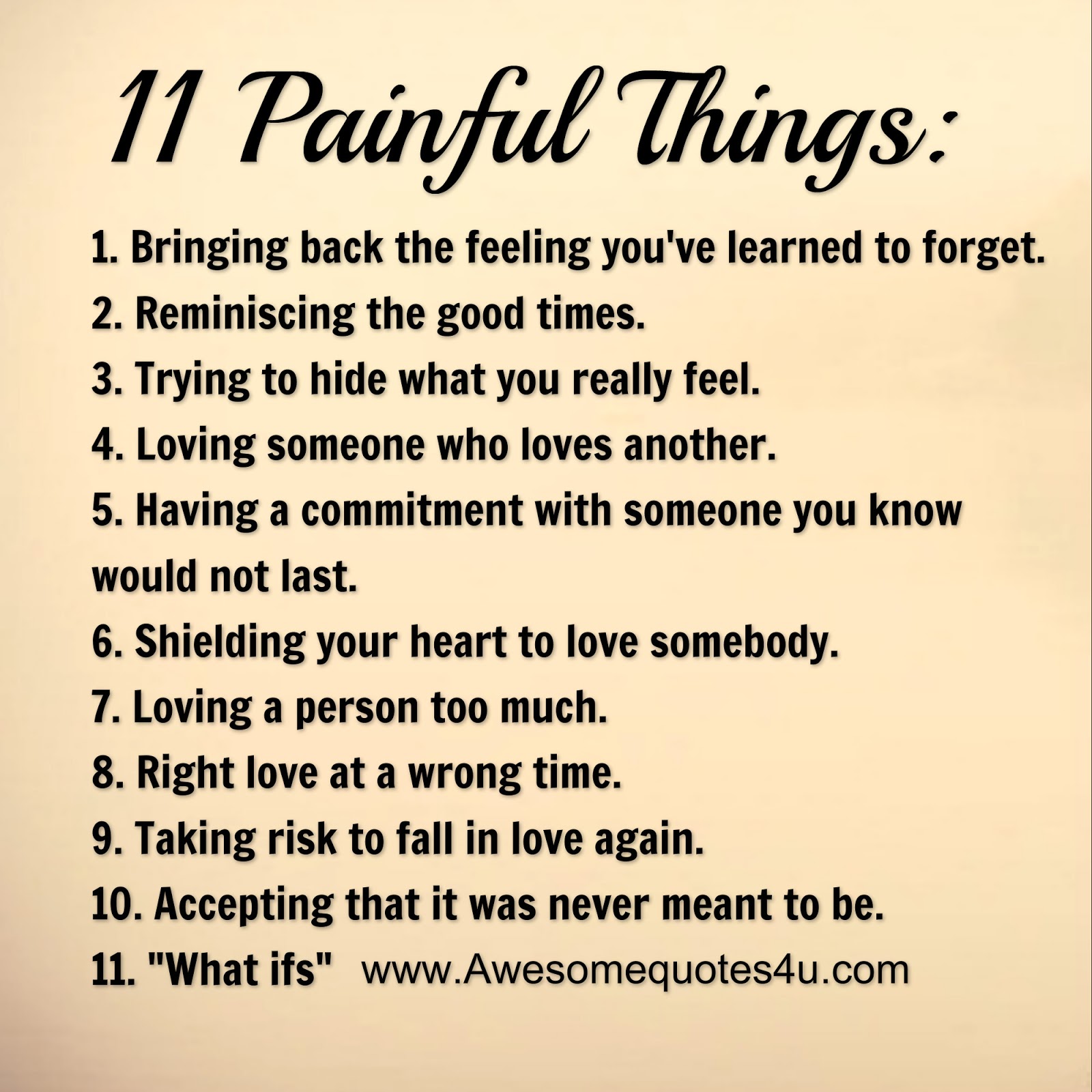 Awesomequotes4u.com: 11 Painful Things