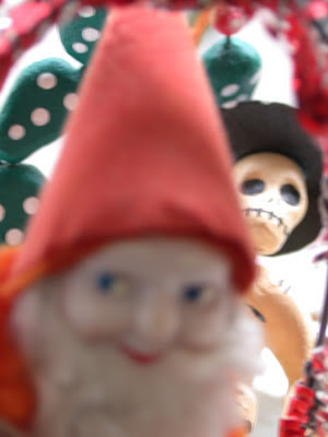 
Christmas Gnome and Skeleton from early 2001 photography for Grim Happy Christmas