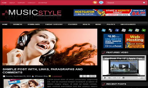 MusicStyle Blogger Template