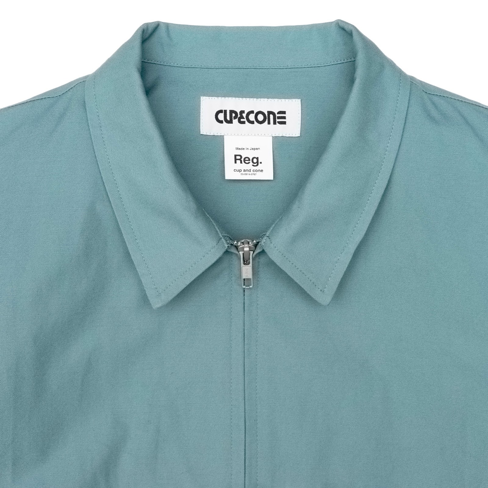 CUP AND CONE: Canvas Zip Jacket - Mint