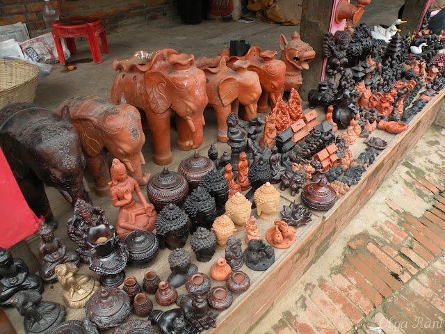 Different ceramic figurines made of local clay, Nepal