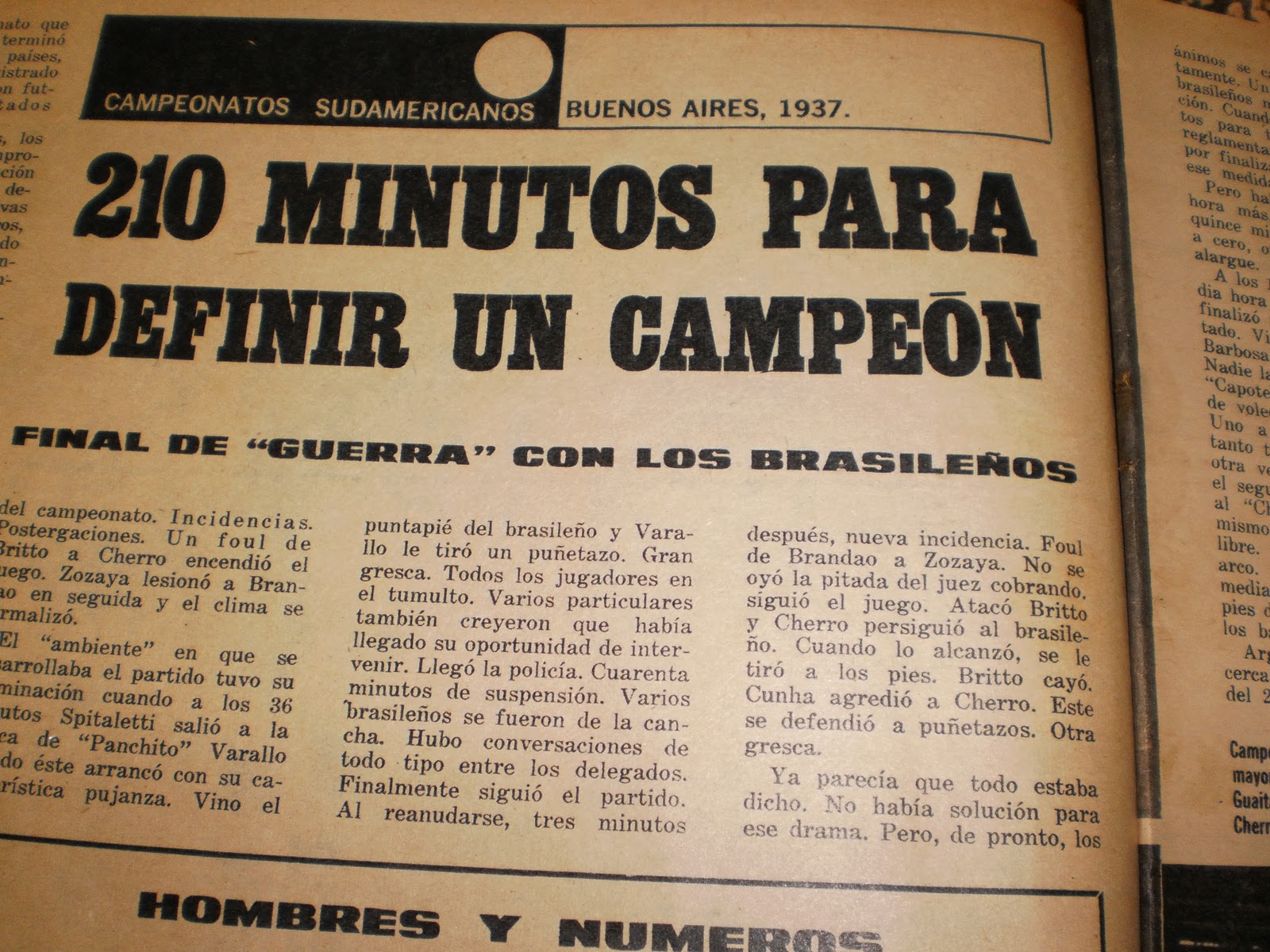 El Humor de las villas 1937Argentina, Campeón sudamericano de fútbol
