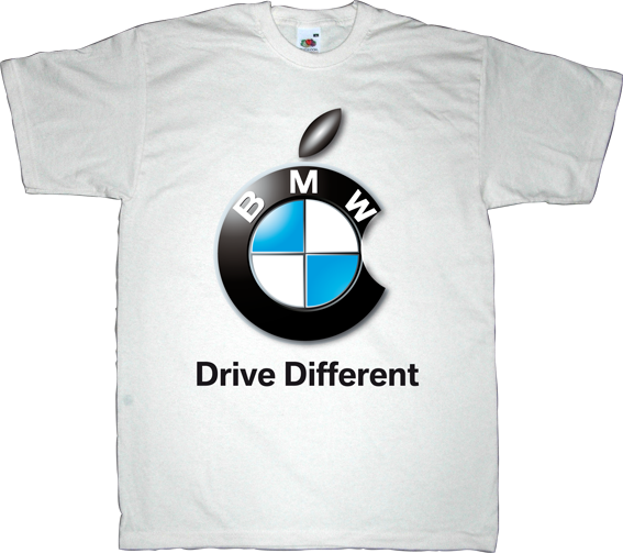 apple bmw car industry fun t-shirt ephemeral-t-shirts