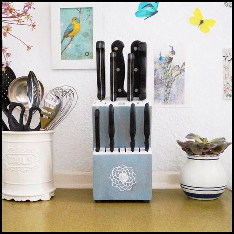 Dollar Store Crafter Knife Block Makeover
