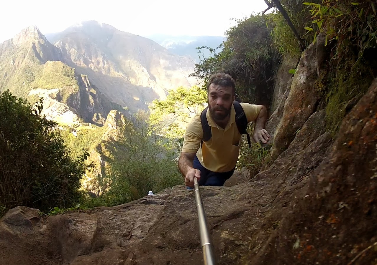 Escalada no monte Huaynapicchu.