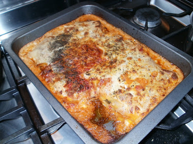 Let's eat the lasagne is ready!