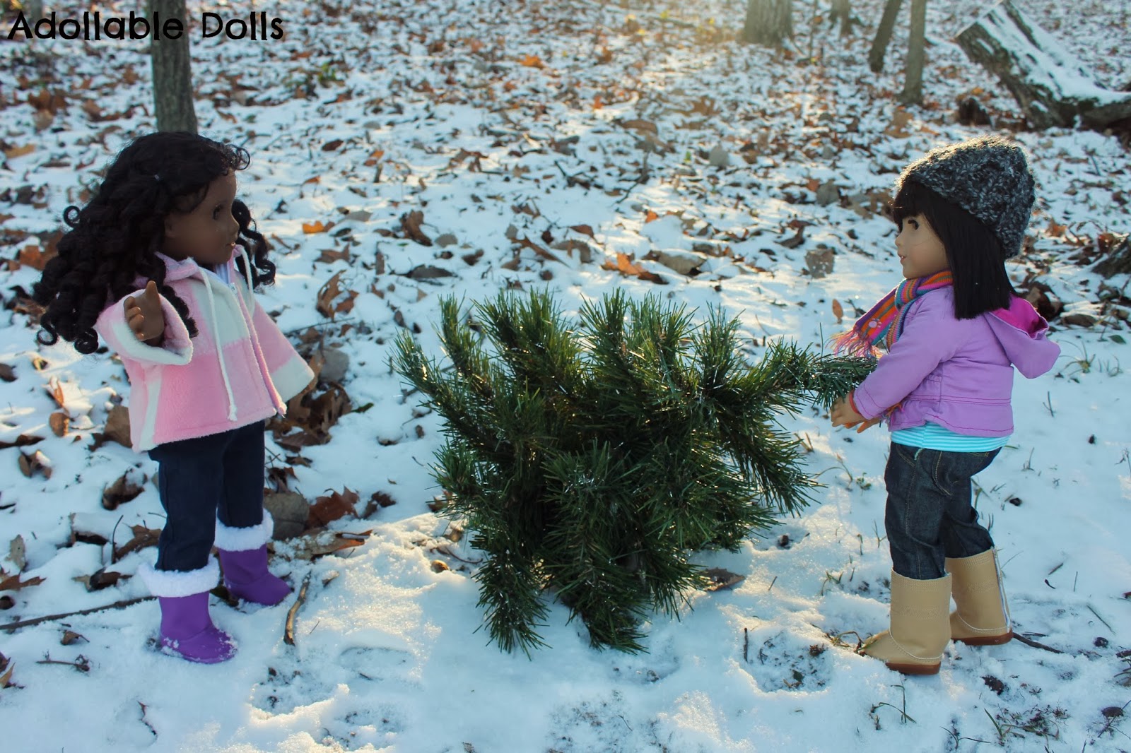 Adollable Dolls Setting Up the Christmas Tree