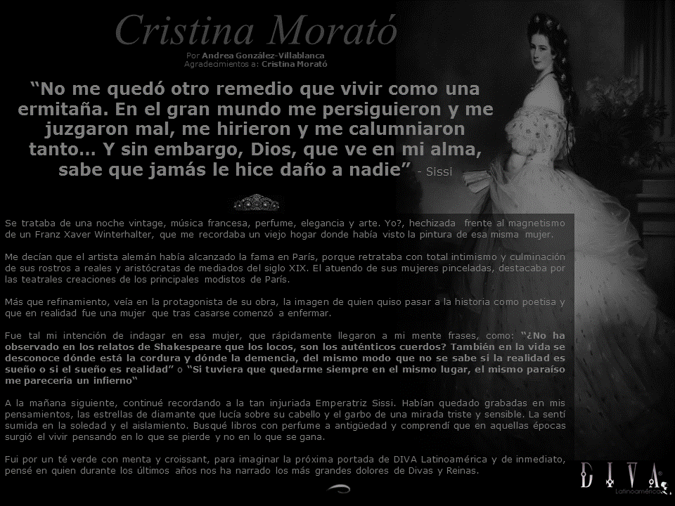 Exclusivo • Cristina Morató en entrevista para DIVA