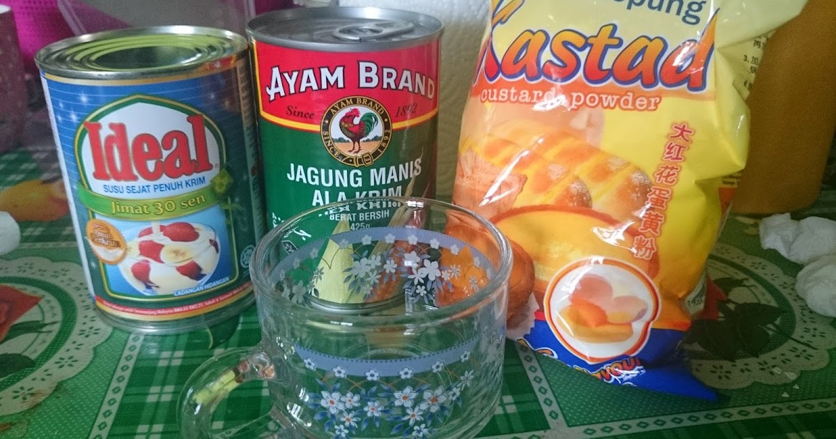 Puding jagung kastard sukatan cawan