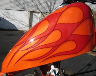 sportster ironhead chopper 1979 orange and red flame