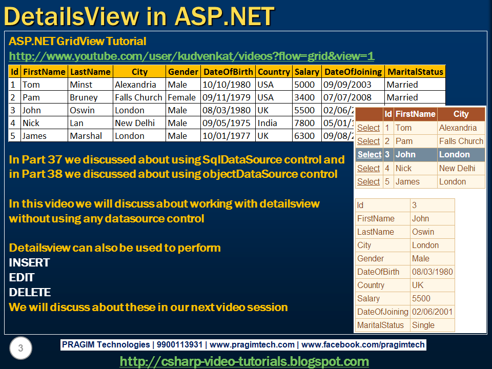 Sql server, .net and c# video tutorial: Part 39 - Working with details ...