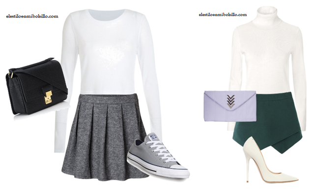 conjuntos con faldas de punto