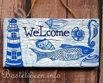 decoupage welcome sign