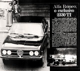 Alfa Romeo.  brazilian advertising cars in the 70. os anos 70. história da década de 70; Brazil in the 70s; propaganda carros anos 70; Oswaldo Hernandez;