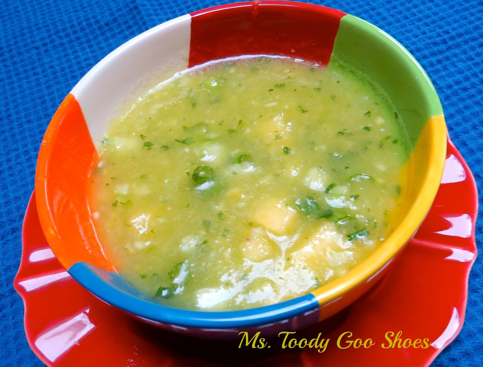 I'd Rather Do Anything But Cook" Pineapple Cucumber Gazpacho by Ms. Toody Goo Shoes