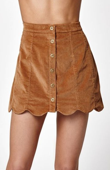 Scalloped Corduroy skirt