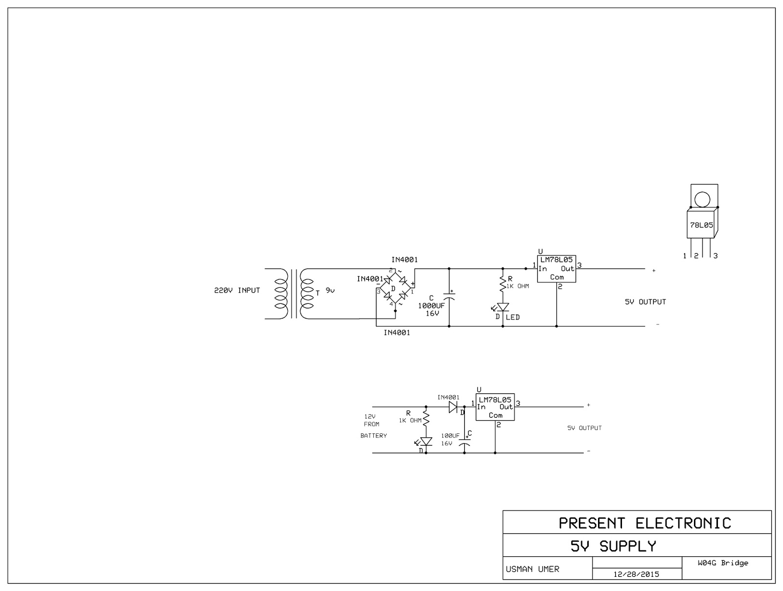 ELECTRONIC PROJECT: 5v 1 amp DC POWER SUPPLY