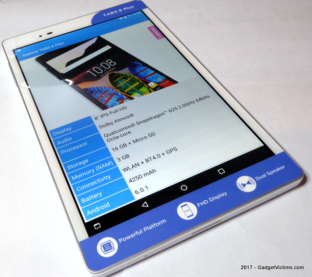 lenovo tab3 8 plus the re boo s ted