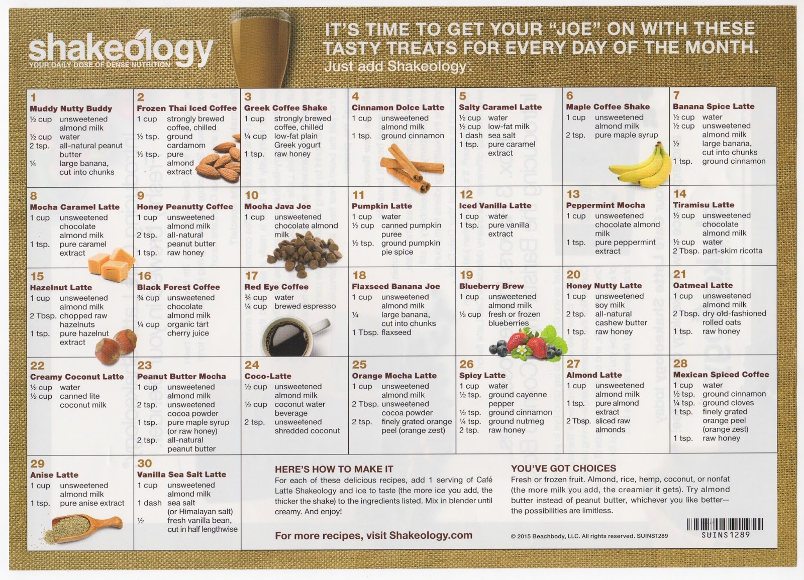 Connect the Dots Ginger Becky Allen BEST Shakeology Recipe Calendar