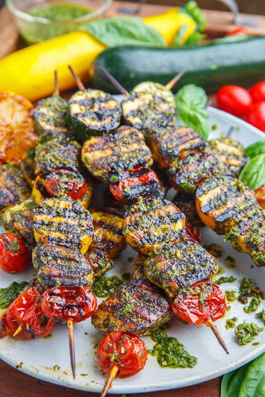 Pesto Grilled Chicken, Zucchini and Tomato Skewers Pesto Grilled Chicken, Zucchini and Tomato Skewers