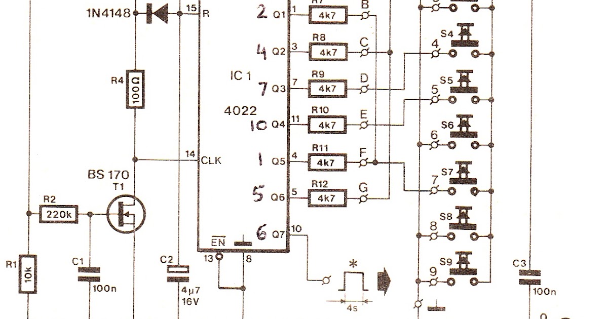Simple Combination Lock Circuit Diagram