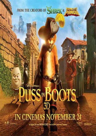 Puss In Boots 2011 BRRip 300MB Hindi Dual Audio 480p ESub