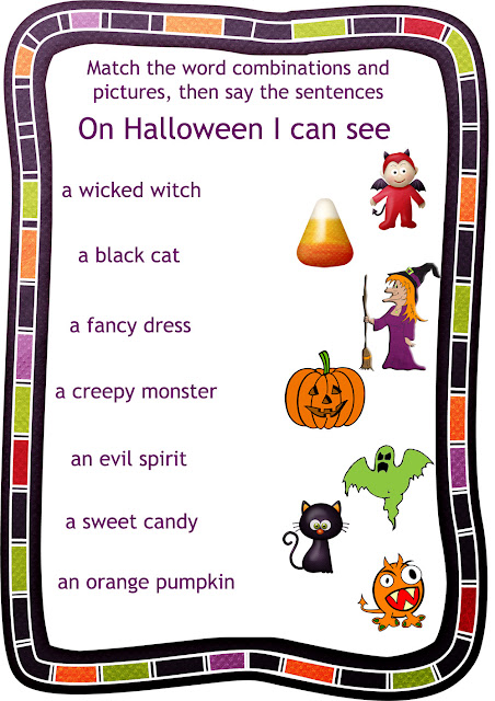 Halloween worksheet 3 for the song