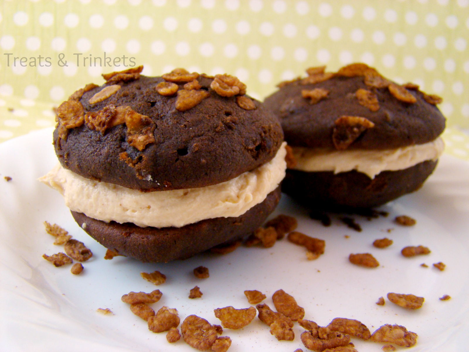 Treats & Trinkets Peanut Butter and Cocoa Pebbles Whoopie Pies
