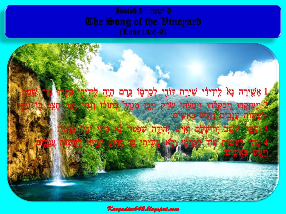 SENI MEMBENTUK GAMBAR: Isaiah 5 : ישעה 5 The Song of the Vineyard