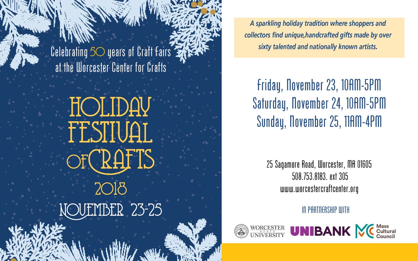 Worcester Center for Crafts ENews PRESS RELEASE Celebrating 50 Years