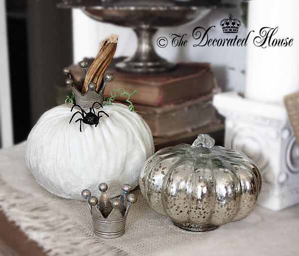 The  Decorated House - Velvet Pumpkin and Mercury Glass Halloween Decor