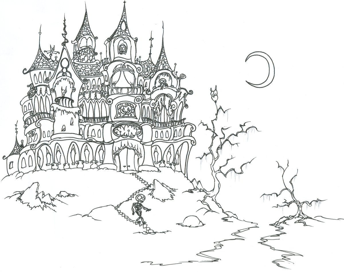 Printable Halloween Coloring Pages Printable Halloween Haunted House printable-halloween-coloring-pages-printable-halloween-haunted-house