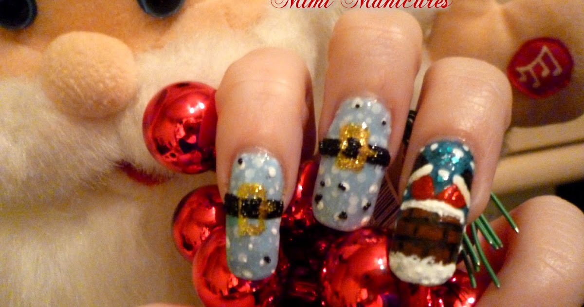 my adventures in nail polish: Mimi is back...with Santa nails!