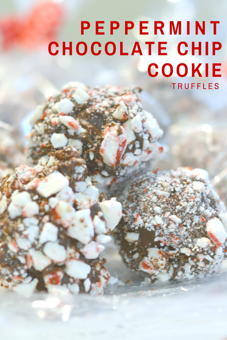 peppermint chocolate chip cookie truffle