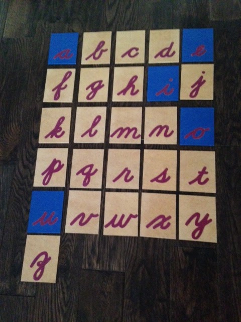 Montessori Felt Letters Delinean Cursive Font Lowercase Cardstock thick Boards 
