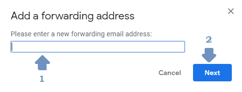 Enter forwarding address