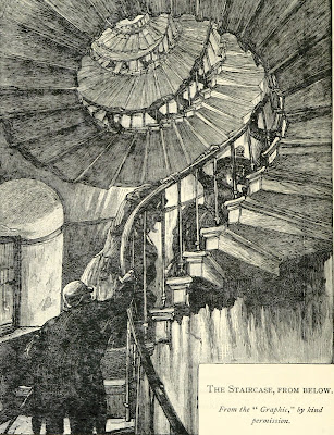 The Monument staircase from below from History of the Monument by C Welch (1893) The Monument staircase from below from History of the Monument by C Welch (1893)