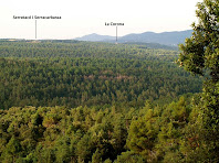 Vistes de la vall del Torrent del Bosc i de la Serra de Barnils, des del Coll de les Escaletes
