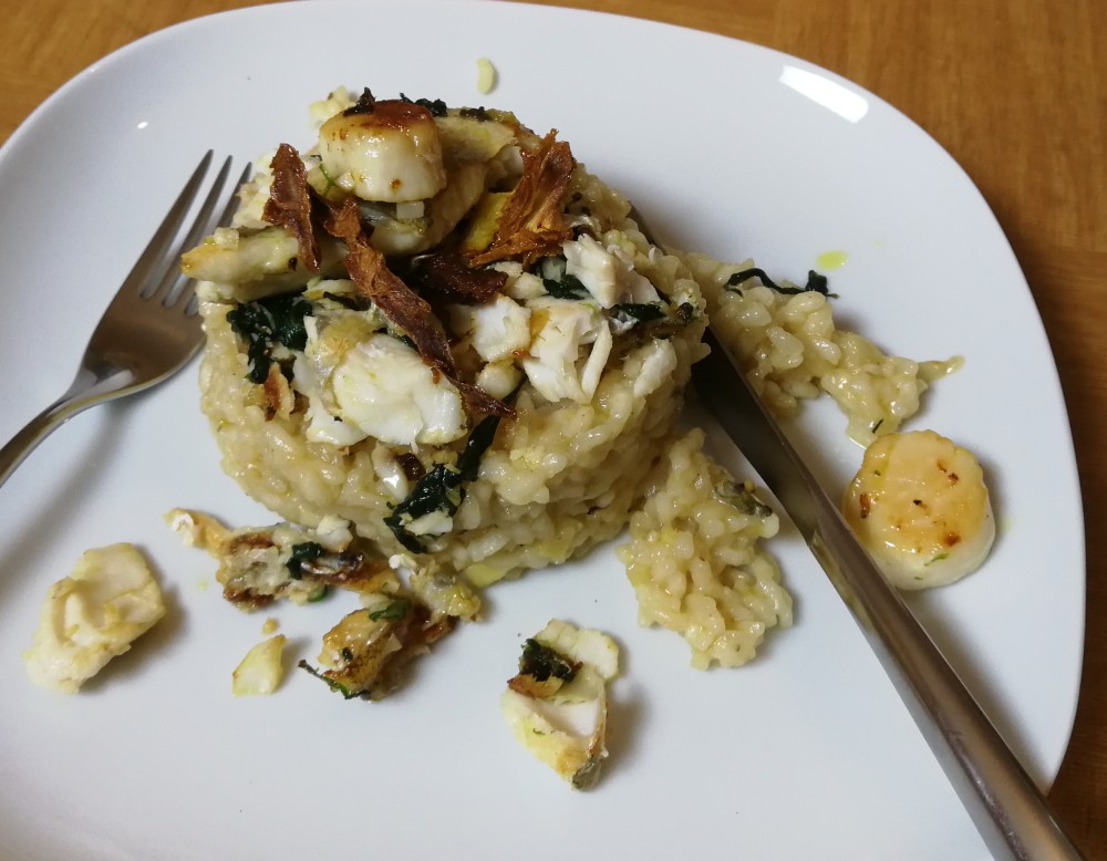 Barbaras Spielwiese: Ingwer-Risotto mit Jakobsmuscheln und Zander