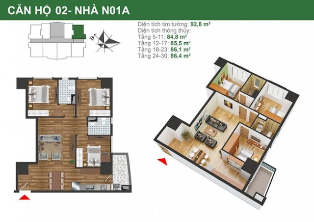 Mặt bằng căn hộ 2 k35 tân mai Mặt bằng căn hộ 2 k35 tân mai