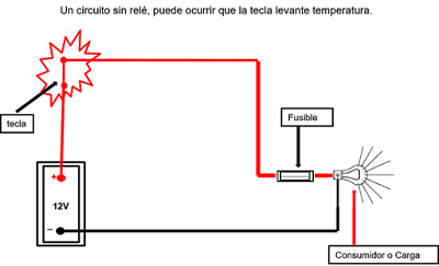 esquema electrico de un circuito sin relay