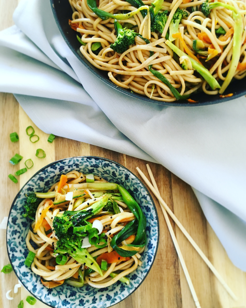 Udon noodles con vegetales al wok Delirios de Cocina